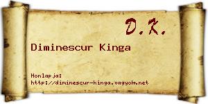 Diminescur Kinga névjegykártya