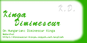 kinga diminescur business card